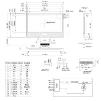 WINSTAR WO12864A1-TMI# LCD-Grafikdisplay, 128x64 COG, STN negativ, blau, ST7565P