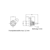 Cinchbuchse, Einbau-Ø 6mm, Lötanschluss,...