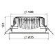 AURA LIGHT Pinus LED Deckeneinbaustrahler, 205mm, 34W, 4134lm, 3000K, Ra 90, 60°, weiß