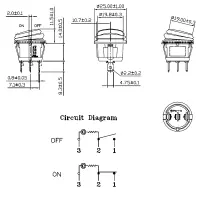 DC-Wippschalter IP65 Einbau-Ø 25mm | 1-polig EIN/AUS 20A 12V | LED Rot
