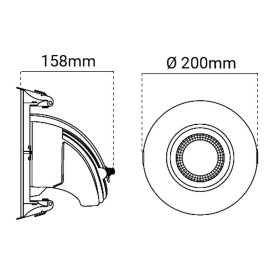 LED Deckeneinbauleuchte 200mm, dreh- & schwenkbar, 230V, 44W, 4000K, 60°, schwarz