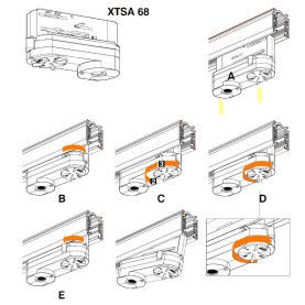 NORDIC-ALUMINIUM XTSA68-3 3-Phasen Universaladapter komplett, M10x1, weiß