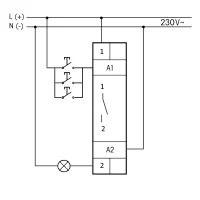 Stromstoßschalter, 230V/50Hz, 1S, 16A/250V, 1TE