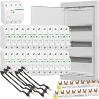 Unterputz-Verteilungsset, 3-reihig, FI-Schalter, 24x...