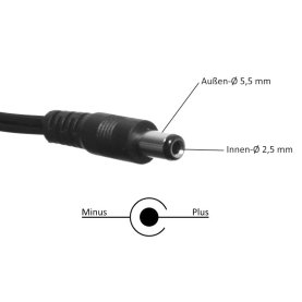 Steckerschaltnetzteil, 12V-, 3,0A, 5,5/2,5mm (+ innen)